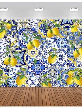 Lemon Backdrop 10x7ft  Background Party Decorations